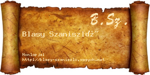 Blasy Szaniszló névjegykártya